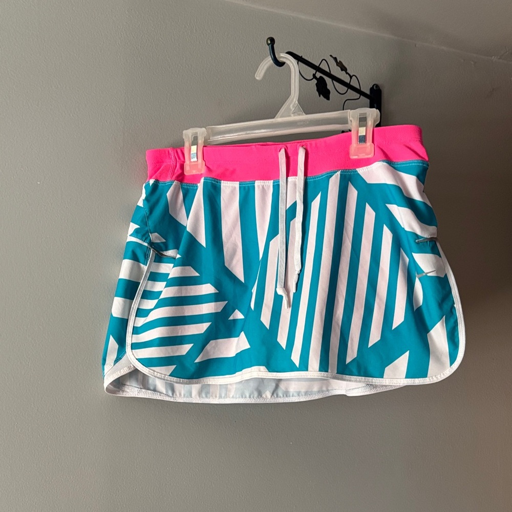 Nike Pink Athletic Skort with Teal & White Print